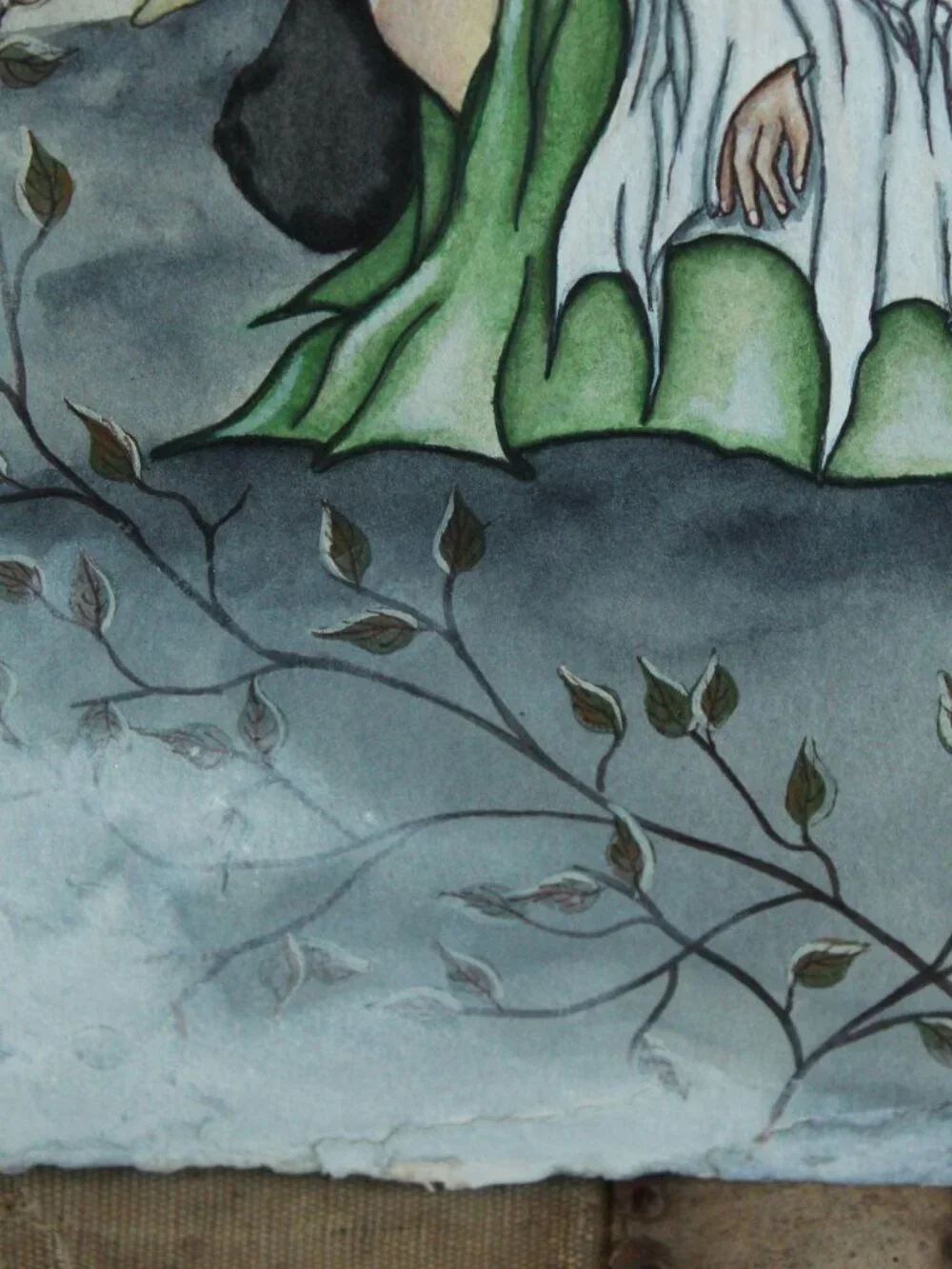 Original Artwork, 15"x12" Acrylic Painting, "Unexpected", Fairy and Knight Roman - Picture 3 of 10